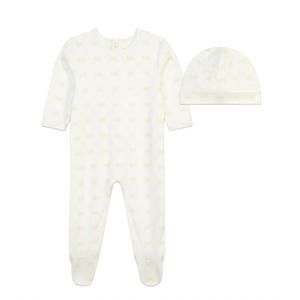 NEW MICHAEL KORS baby footie + hat set in ivory